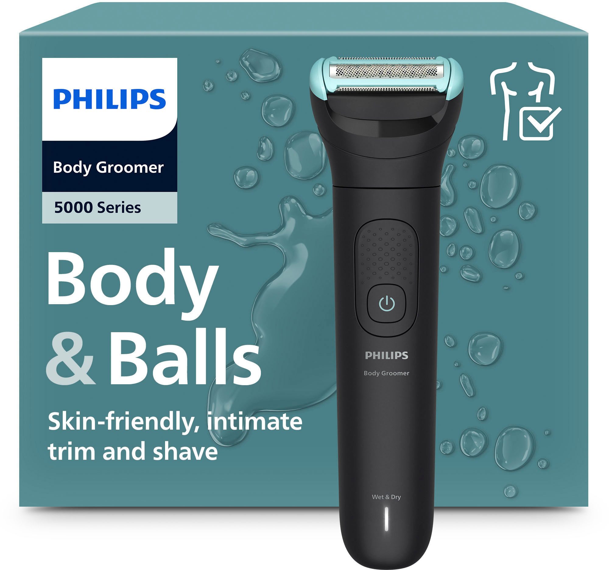 Philips Elektrokörperrasierer Serie 5000 BG5475/15, Aufsätze: 4, mit Triple Protect-Rasiersystem und bidirektionalen Kämmen