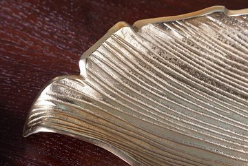 riess-ambiente Dekoschale ABSTRACT LEAF 64cm gold (1 St), Metall · im Blattdesign · Obstschale · Handarbeit · Accessoire