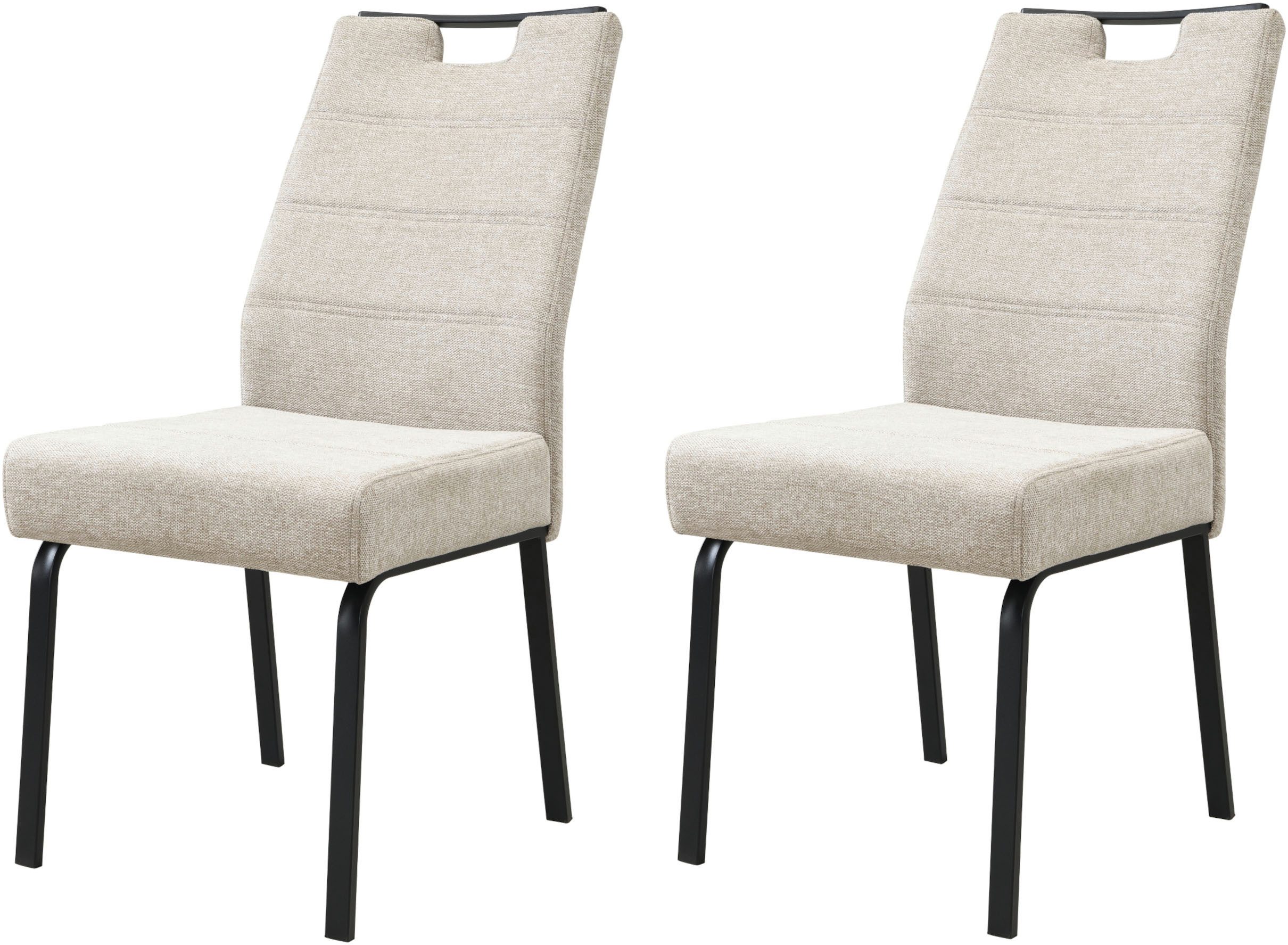 HELA 4-Fußstuhl ELVAS (Set, 2 St), XL-Sitzbreite, mit Federkorb, 140kg belastbar
