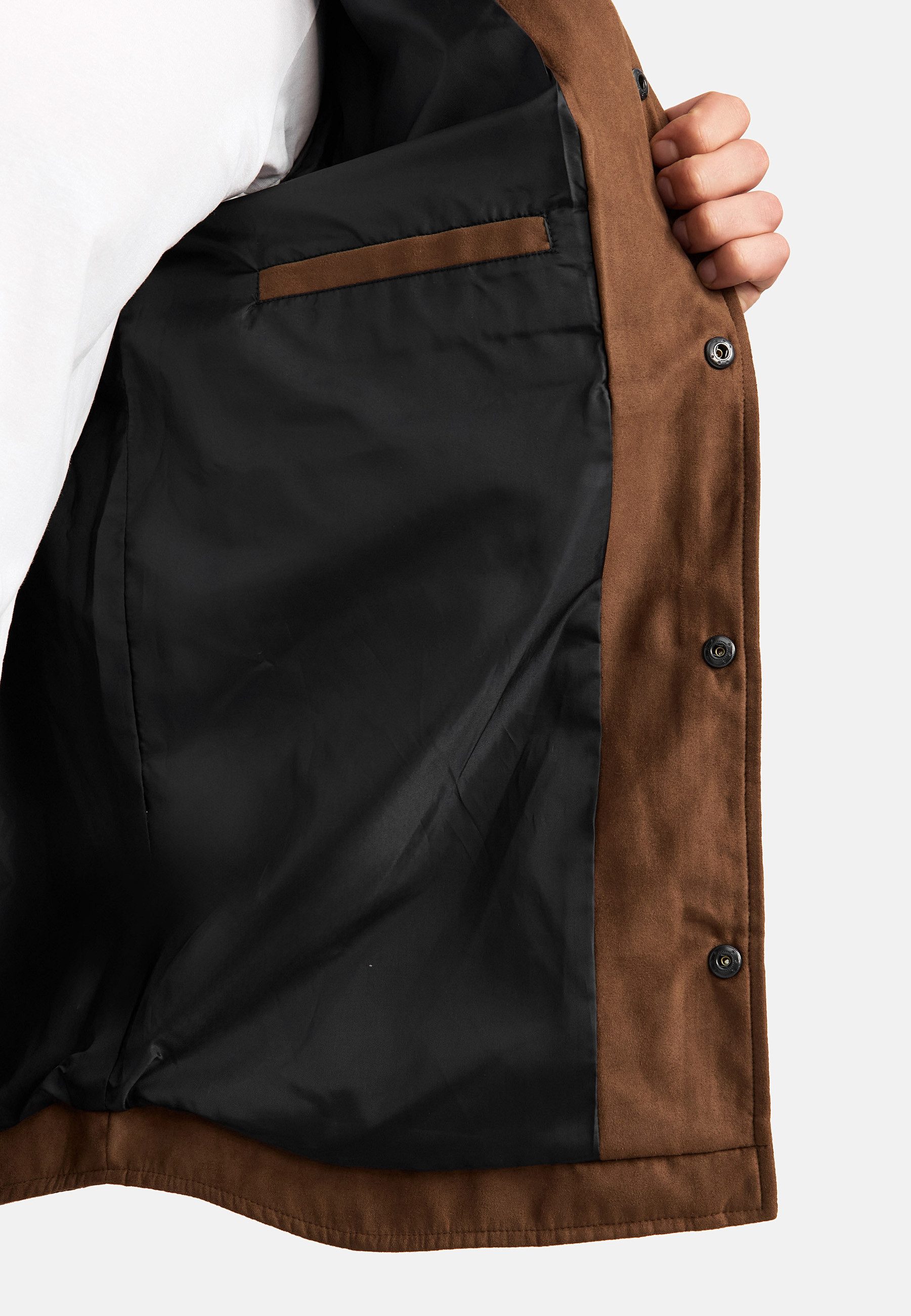 Indicode Langarmhemd Herren INFinny Herrenhemd Langarm Stylisches Fake-Suede-Hemd