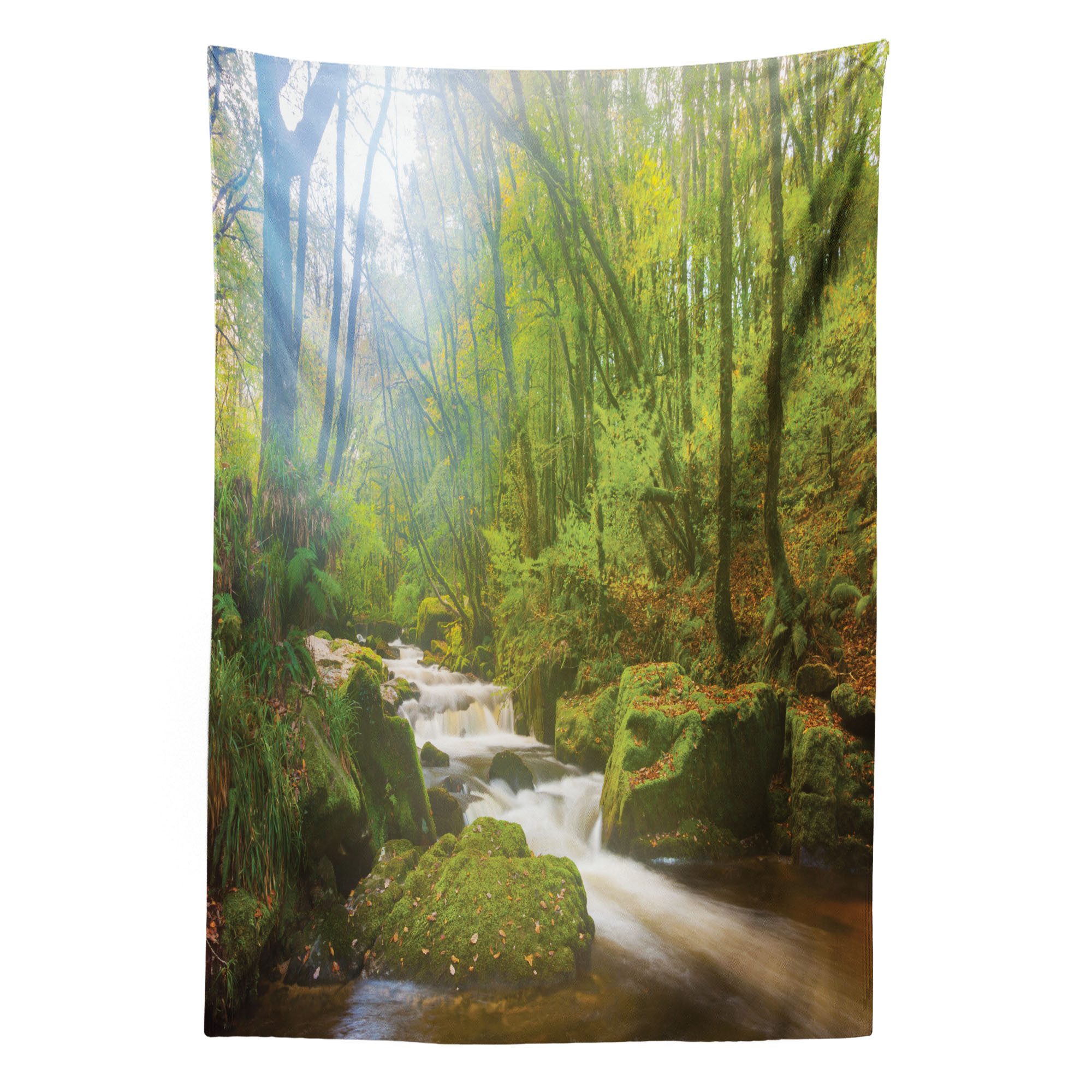 Abakuhaus Wandteppich aus Weiches Mikrofaser Stoff Für das Wohn und Schlafzimmer, rechteckig, Grün Wald in Golitha Falls