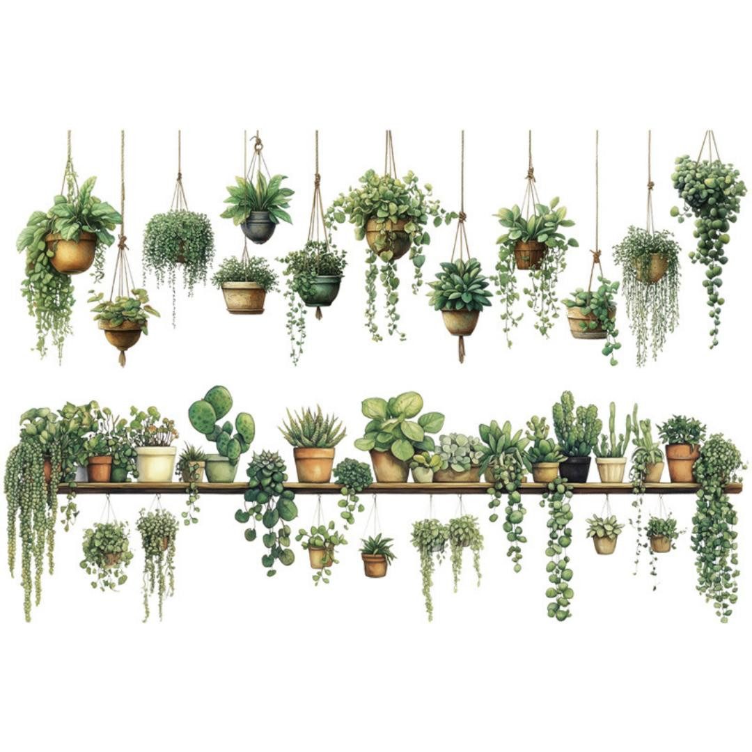 Zyronn Wandsticker Wandtattoo Pflanzen Wandsticker Küche Efeu Wandbildkunst Blumentopf