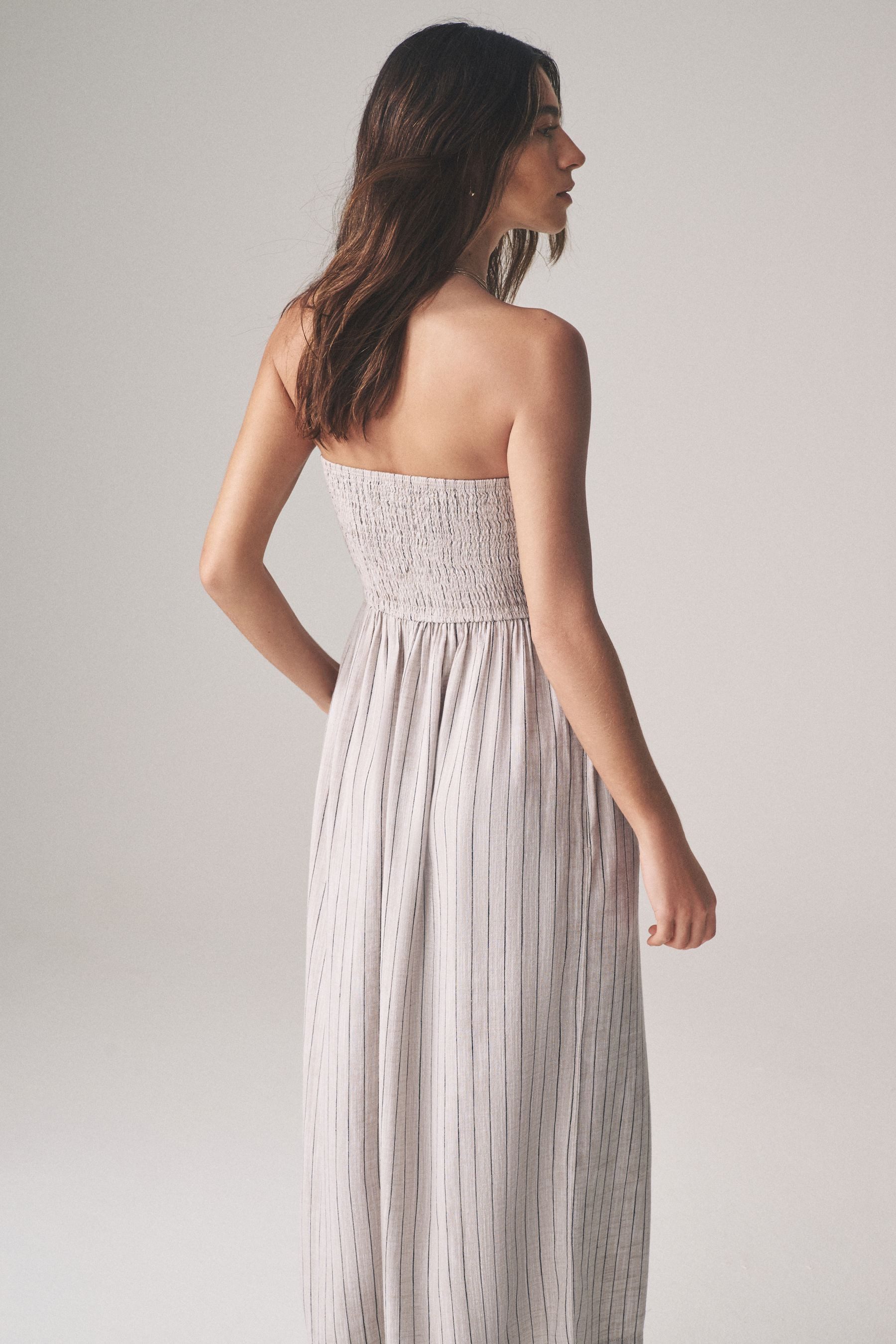 The Set Maxikleid The Set Bandeau-Maxikleid mit Leinen im 2er-Pack (2-tlg) günstig online kaufen