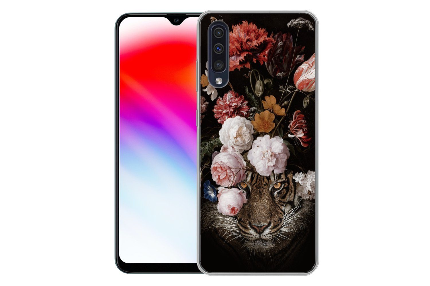 MuchoWow Handyhülle für Samsung Galaxy A30s Blumen - Jan Davidsz de Heem - Tiger - Gemälde, Smartphone-Bumper, Print, Handy Schutzhülle Dünn