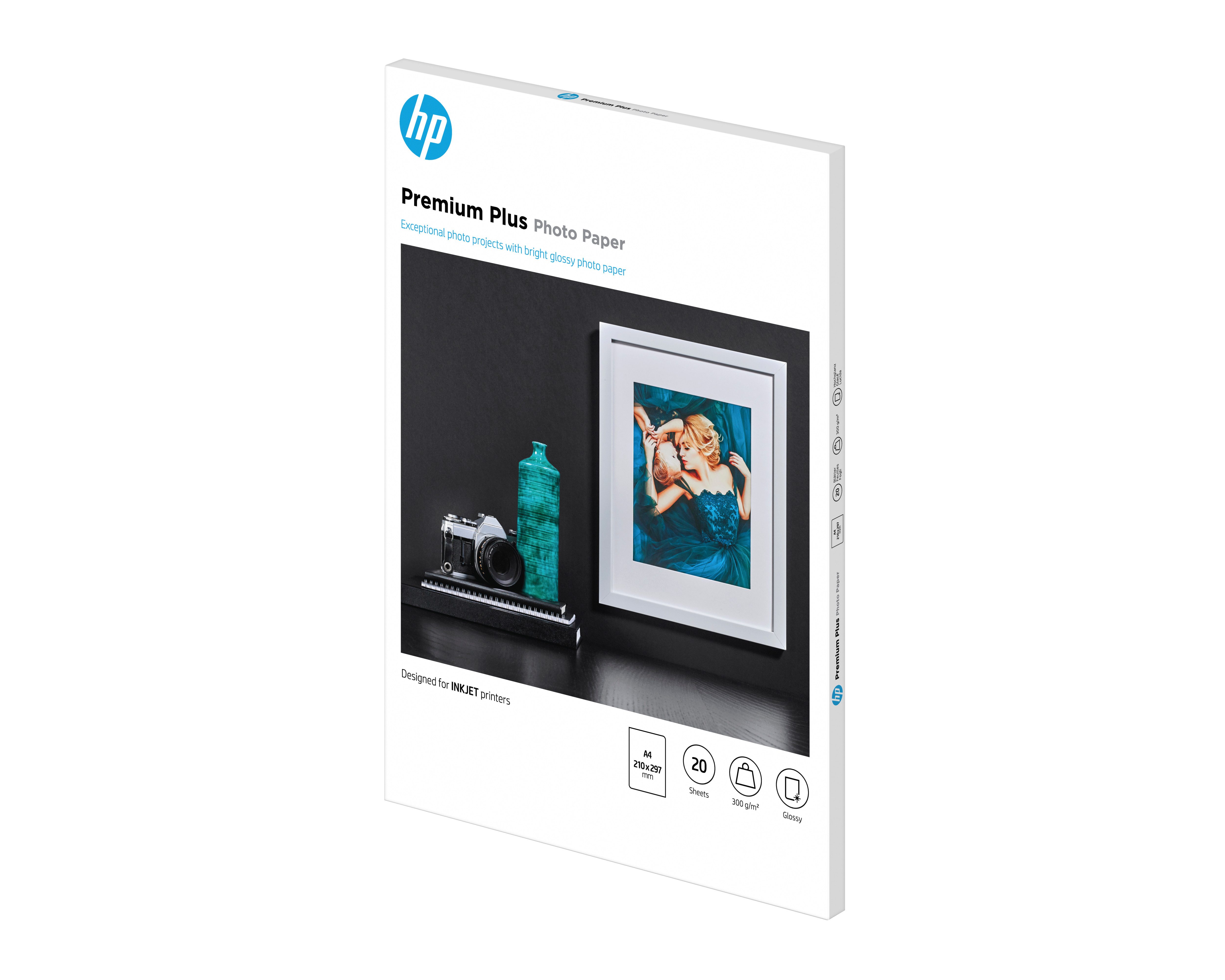 HP HP Premium Plus Fotopapier glänzend - 20 Blatt/A4/ Tintenpatrone