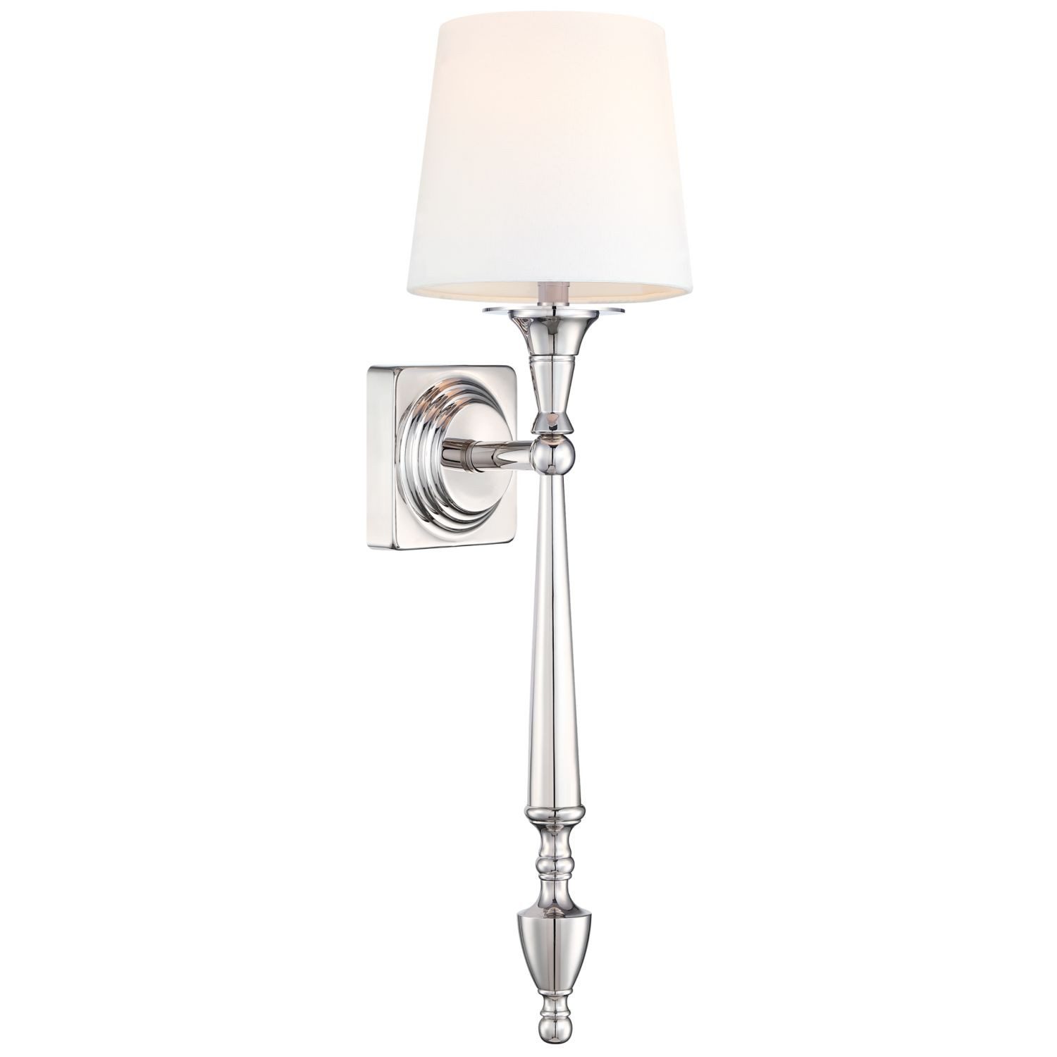 Licht-Erlebnisse Wandleuchte NORELL, ohne Leuchtmittel, Stoff Metall 54 cm hoch Nickel Weiß E27 Rustikal
