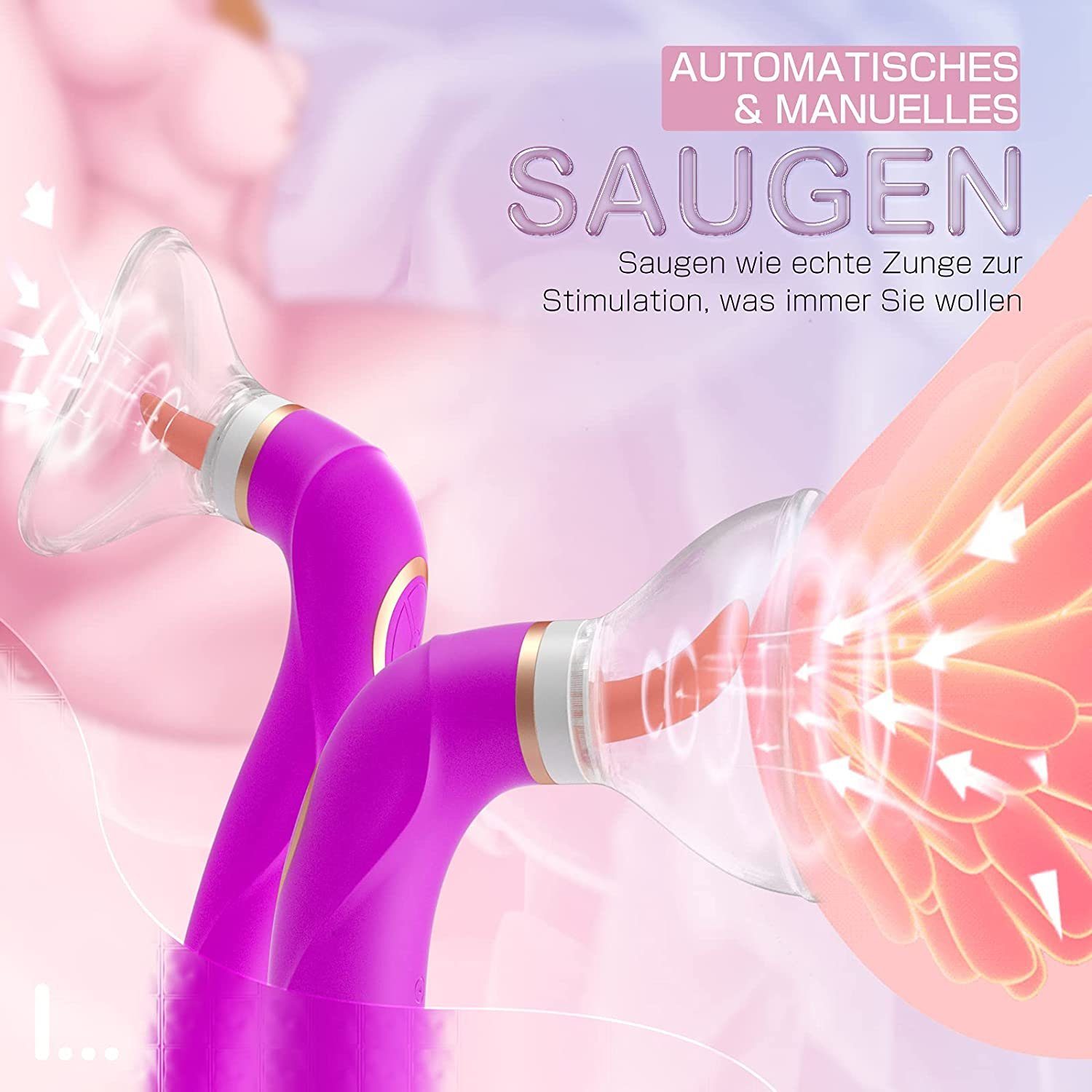 Vibratoren,Zungen Klitoris-Stimulator 8 Sauger rosa 5 Sexspielzeug, Vibrator Lecken Erotik autolock Mit 10 Klitoris Vibrationsmodi Saugenmodi