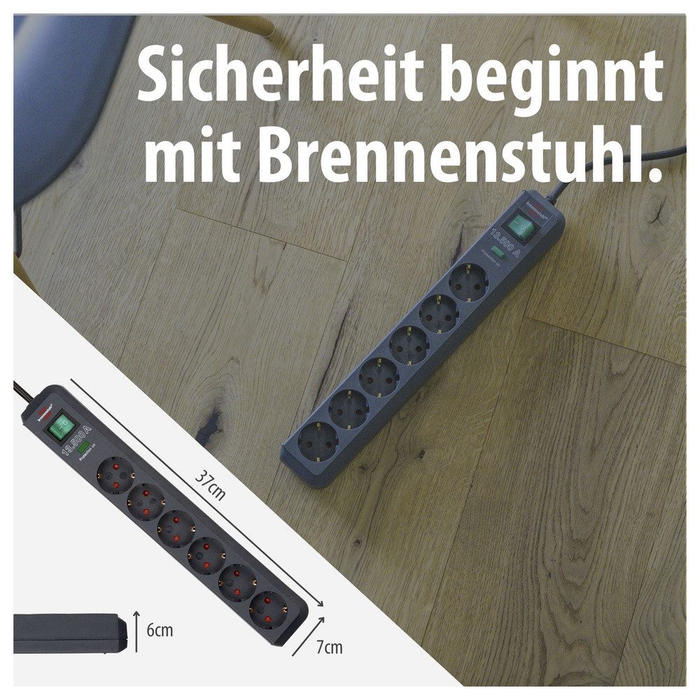 Brennenstuhl Eco-Line Steckdosenleiste mit Überspannungsschutz 1159710515 Steckdosenleiste, erhöhter Berührungsschutz, mit Schalter, Überspannungsschutz – Bild 4 von 5