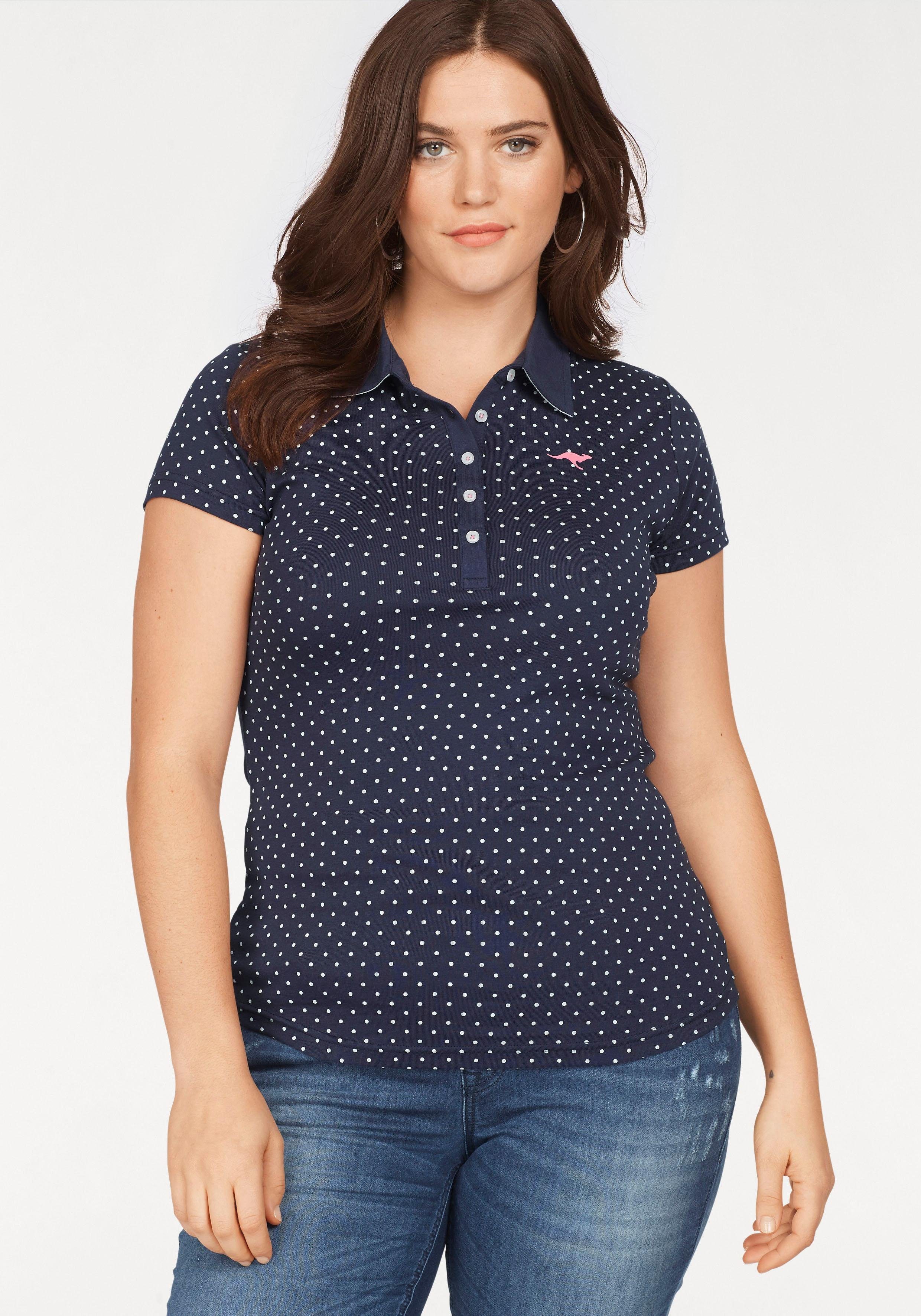 KangaROOS Poloshirt figurbetonter Schnitt, bedrucktes Punkte-Motiv, günstig online kaufen