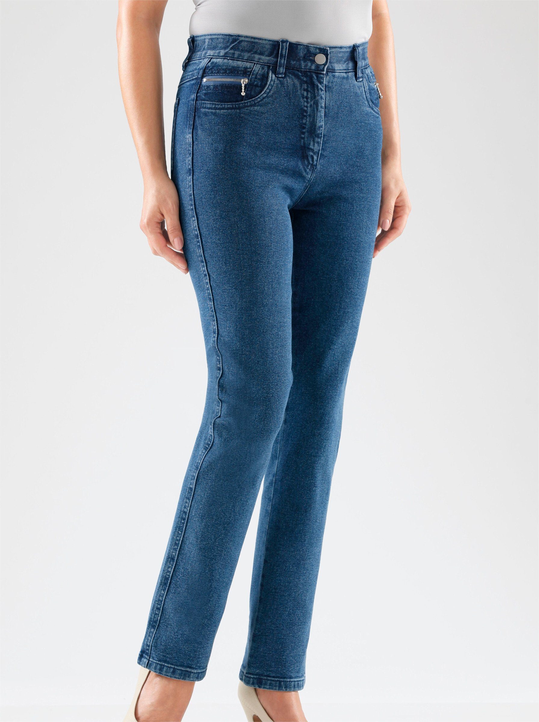 WITT WEIDEN Bequeme Jeans blue-stone-washed | Straight-Fit Jeans