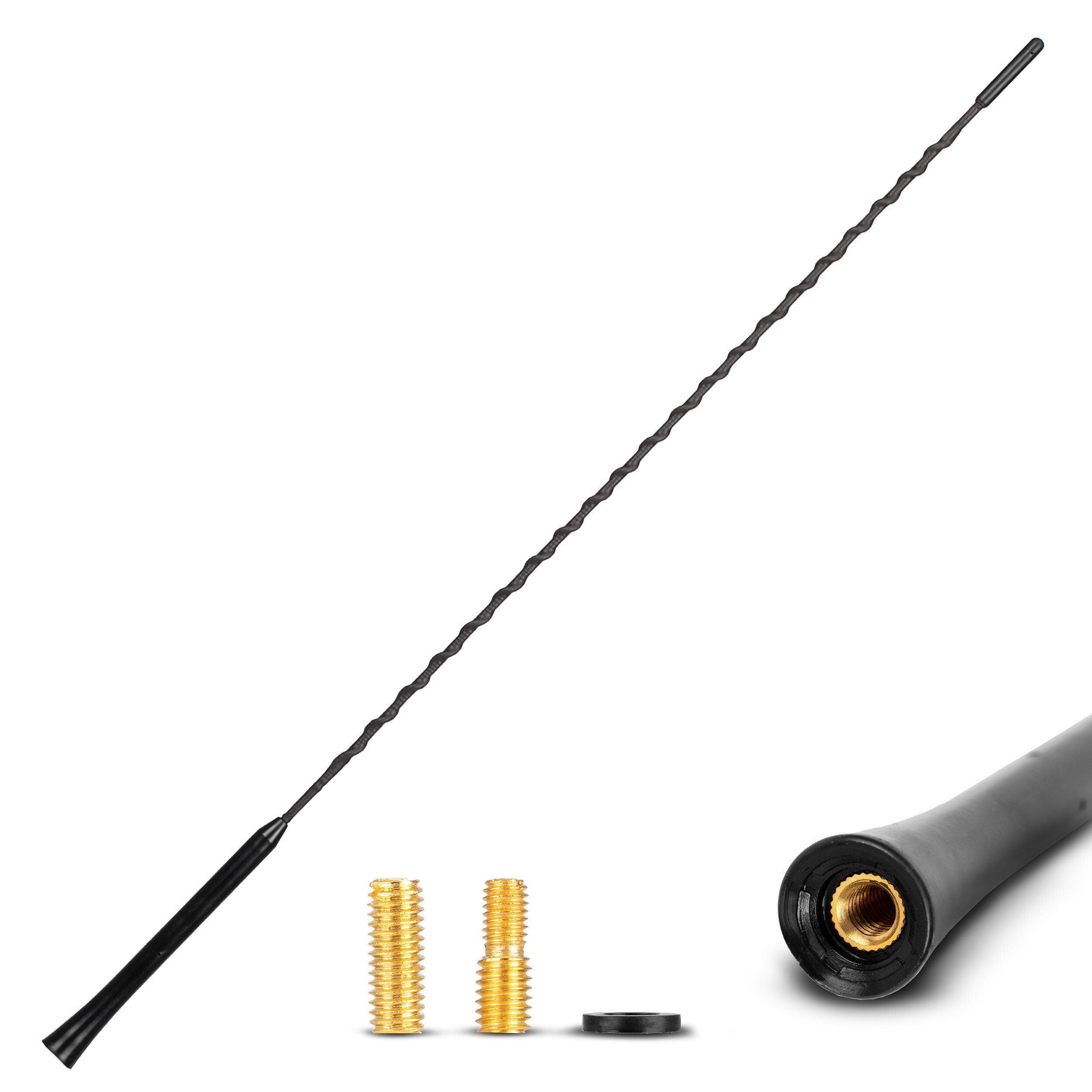 alca Spiral Dachantenne extra lang 55 cm Universal AM FM DAB+ schwarz M5 M6 Autoradio-Ersatzantennenstab