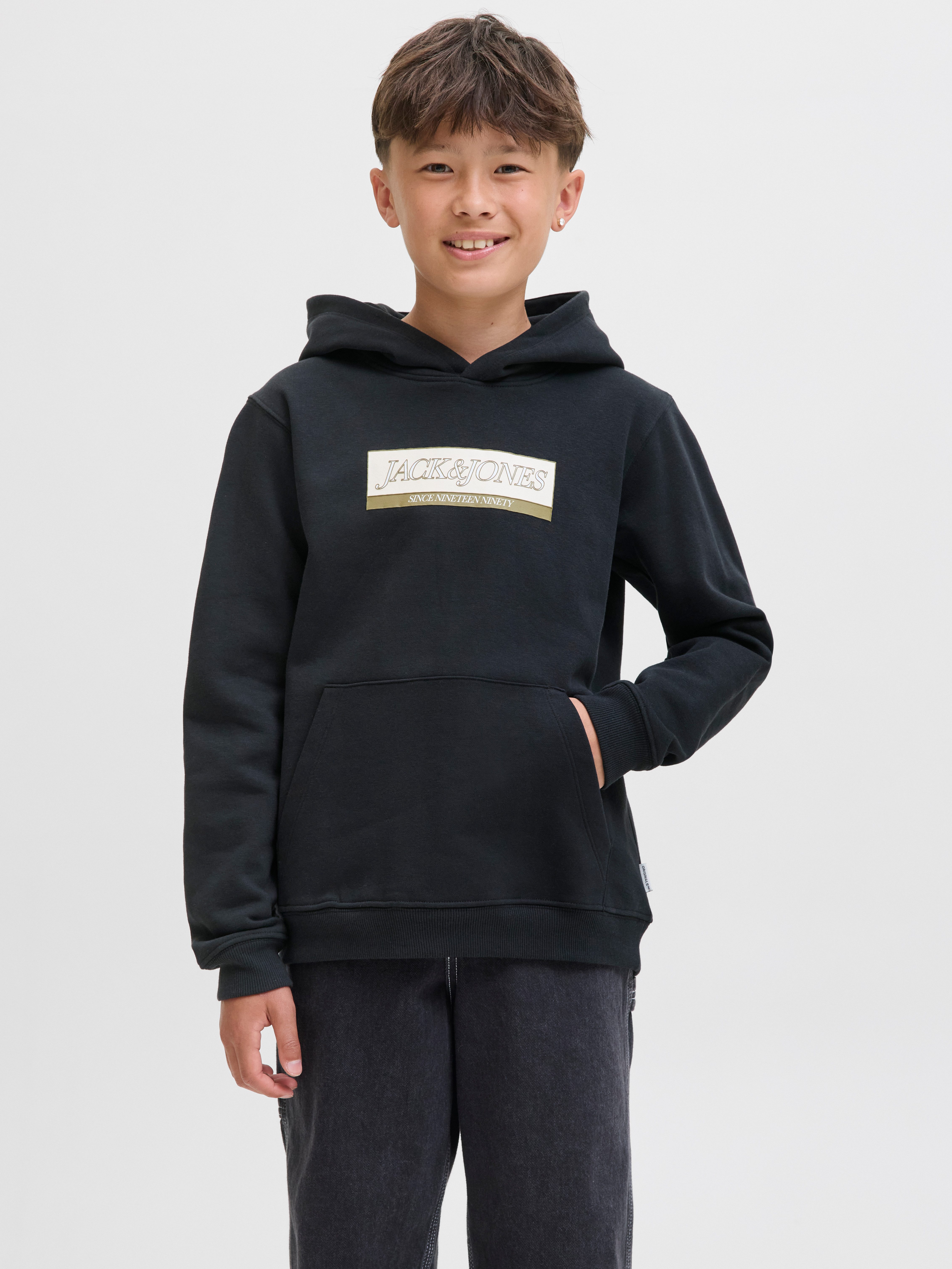 Jack & Jones Junior Kapuzensweatshirt JORINWOOD BLOCK BRANDING SWEAT NOOS JNR
