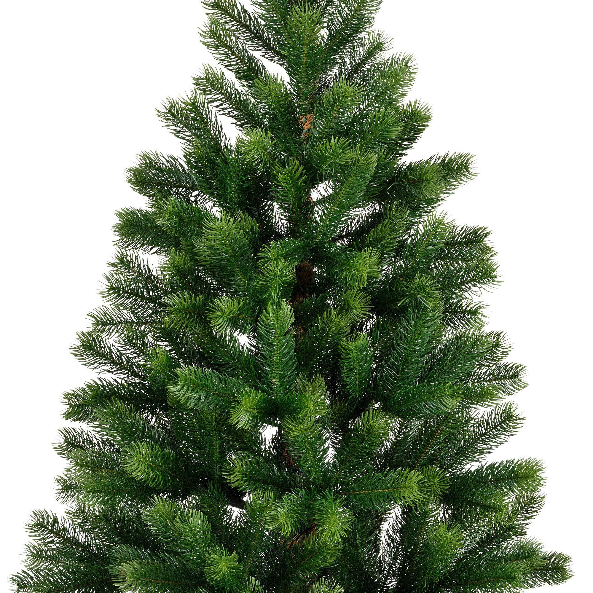 Kaemingk Künstlicher Weihnachtsbaum Everlands Künstlicher Weihnachtsbaum KENMORE FIR 150 cm, Tanne, Metallfuß, In-& Outdoor, Stecksystem, Klappmechanismus, Tannenbaum