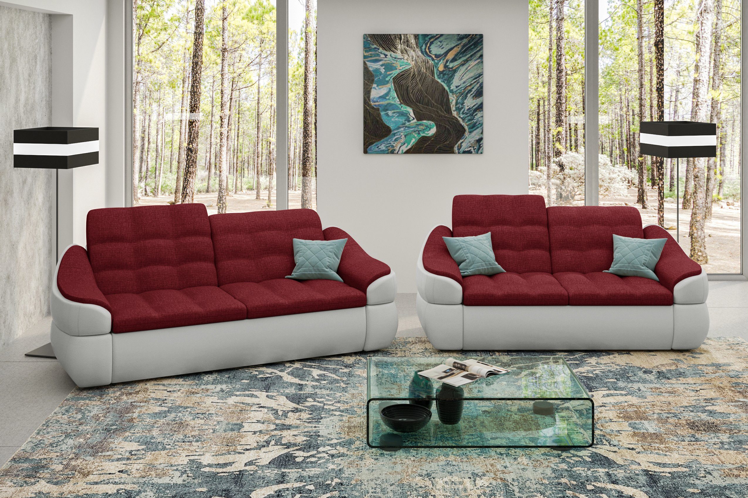 und 2-Sitzer Sofa, aus Design, Alisa, (Set 2,5-Sitzer bestehend Stylefy made Modern Sofa Europa in (2-tlg), Polstergarnitur