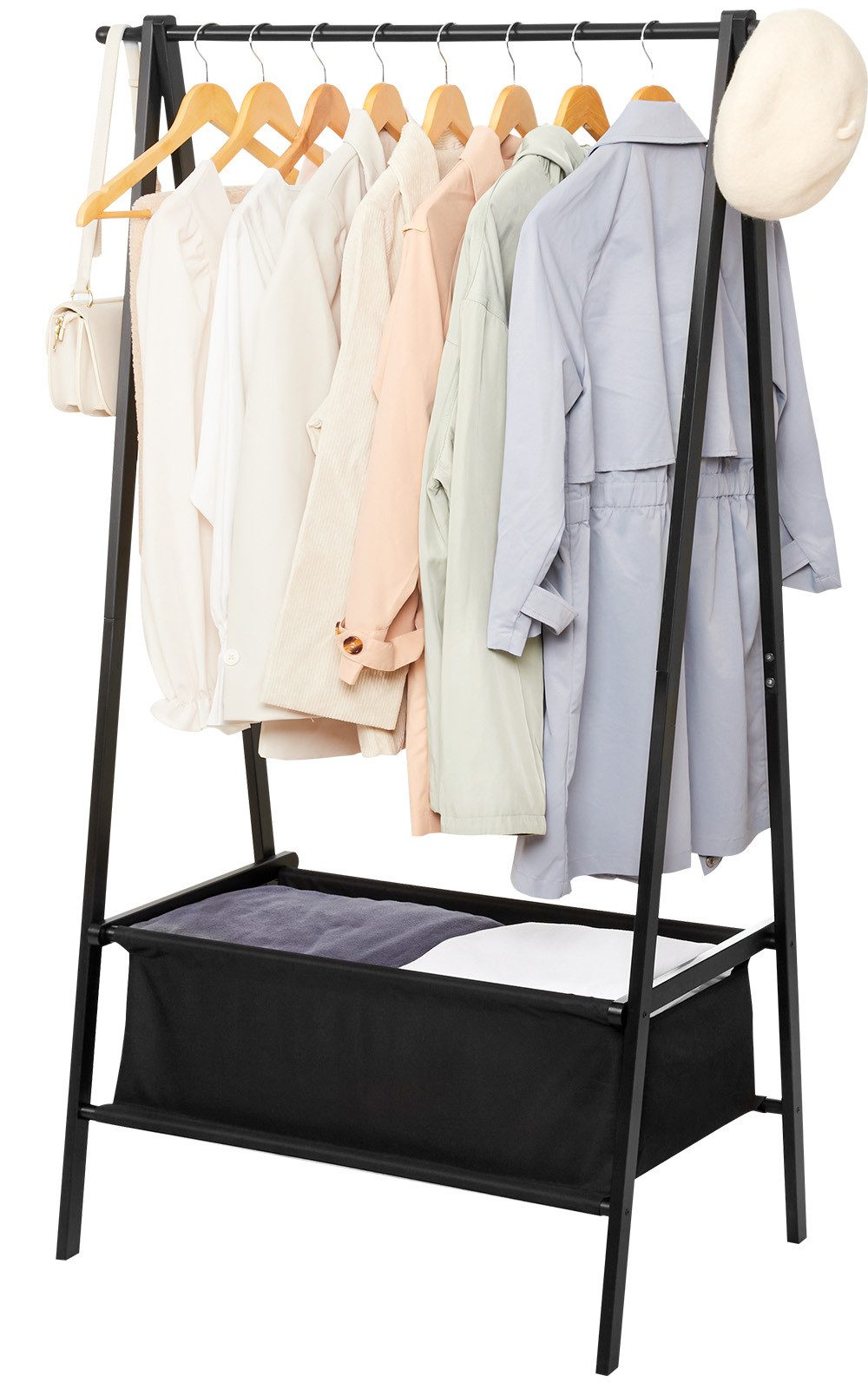 Yorbay Kleiderständer Garderobenständer aus Bambus, 88x49x149 günstig online kaufen