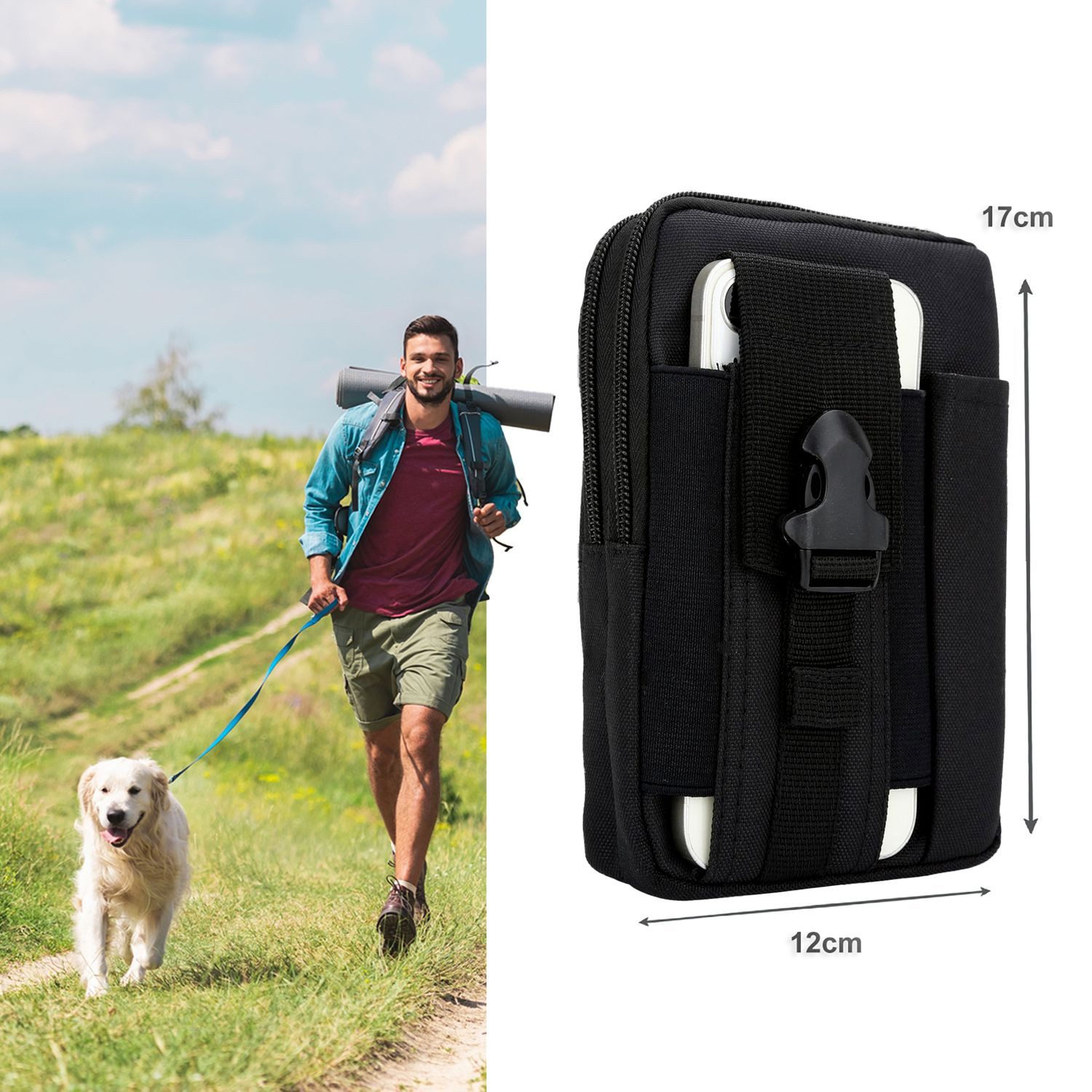 Cadorabo Handytasche für Blackview A52 (1-tlg), Hülle mit Schultergurt Handyhalter Militär Gürteltasche Hüfttasche