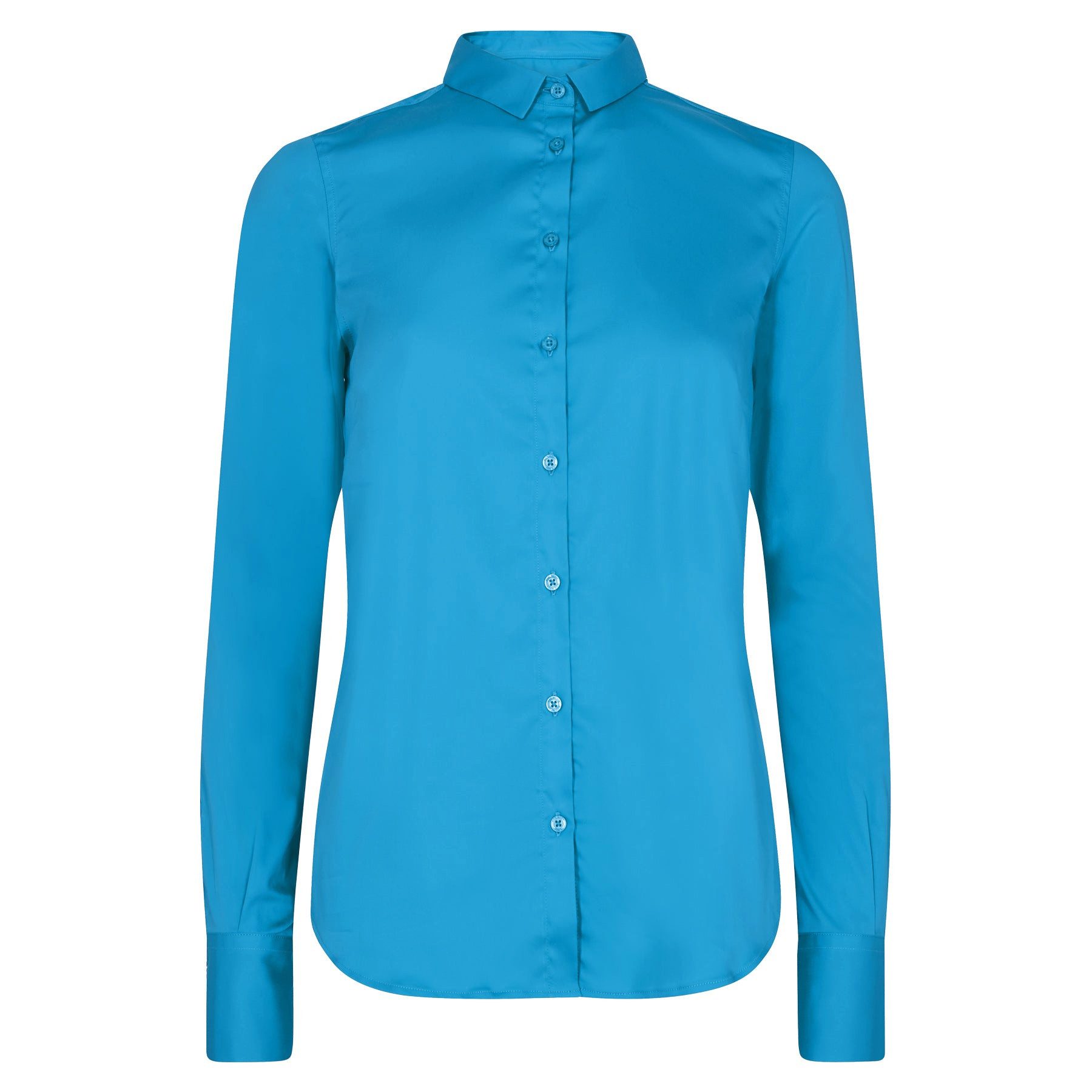 Mos Mosh Langarmbluse MOS MOSH Bluse TILDA mit Baumwolle - Blue Aster