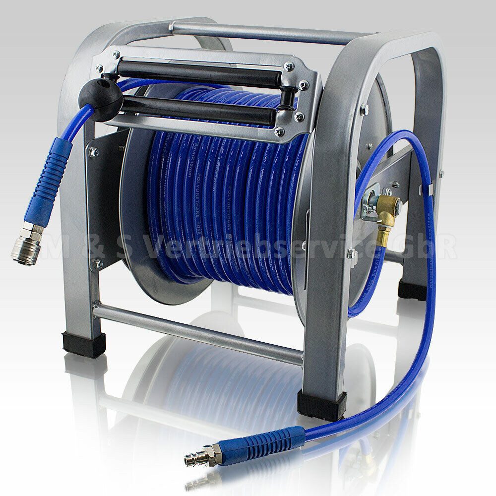 Bituxx Druckluftschlauch Schlauchtrommel 30 Meter MS-15197, mit Automatik Aufroller