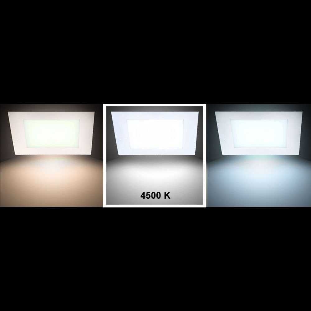 LED Neutralweiß, Einbau Decken V-TAC Watt neutralweiß Beleuchtung Panel fest LED Panel, verbaut, 12 LED-Leuchtmittel Raster