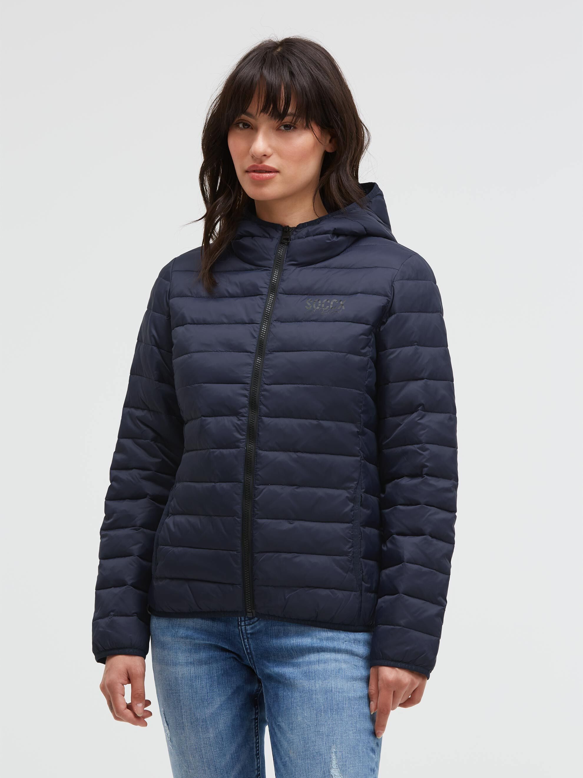 SOCCX Outdoorjacke mit elastischem Saumabschluss