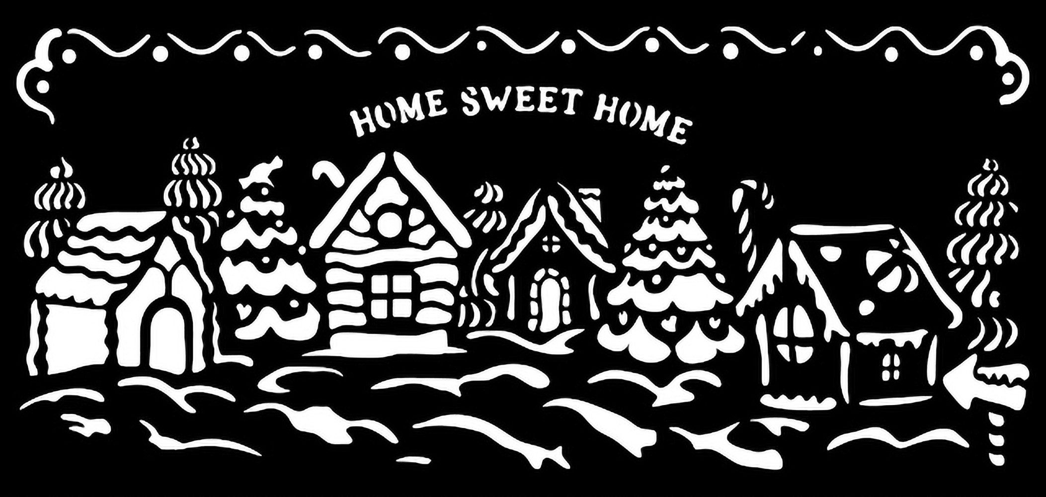 Stamperia Malschablone Candy Christmas - Village, 12 x 25 cm
