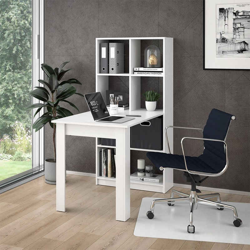 Vicco Regal-Schreibtisch »Schreibtisch Gael weiß Computertisch mit Ablage Regal Raumteiler Bürotisch«