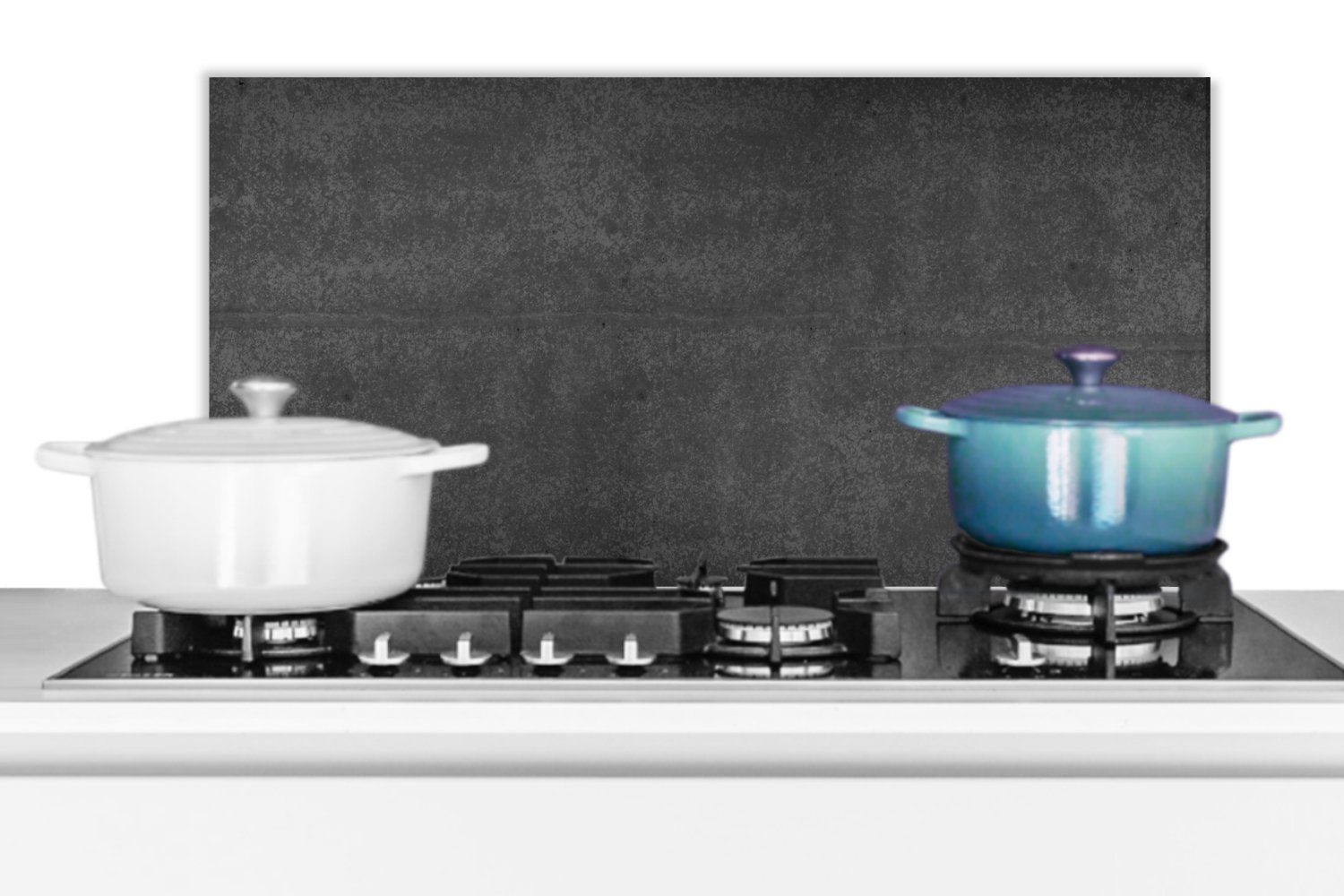 MuchoWow Küchenrückwand (1-tlg), cm, und - Fett Küchen für Vintage 60x30 - gegen Textur, - Beton Wandschutz, Schmutzflecken Grau