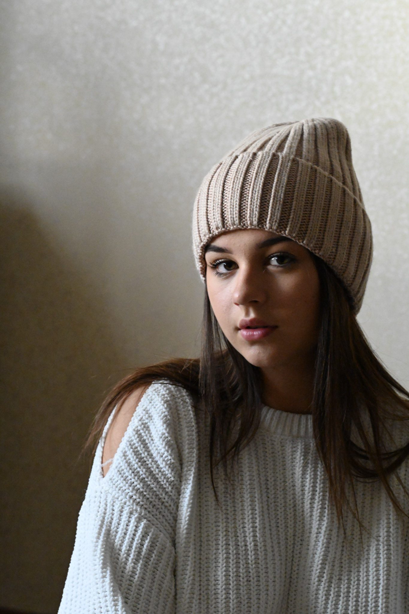 Runde Perlé Beanie warme Wintermütze 100% Merinowolle hellbraun Beanie aus günstig online kaufen