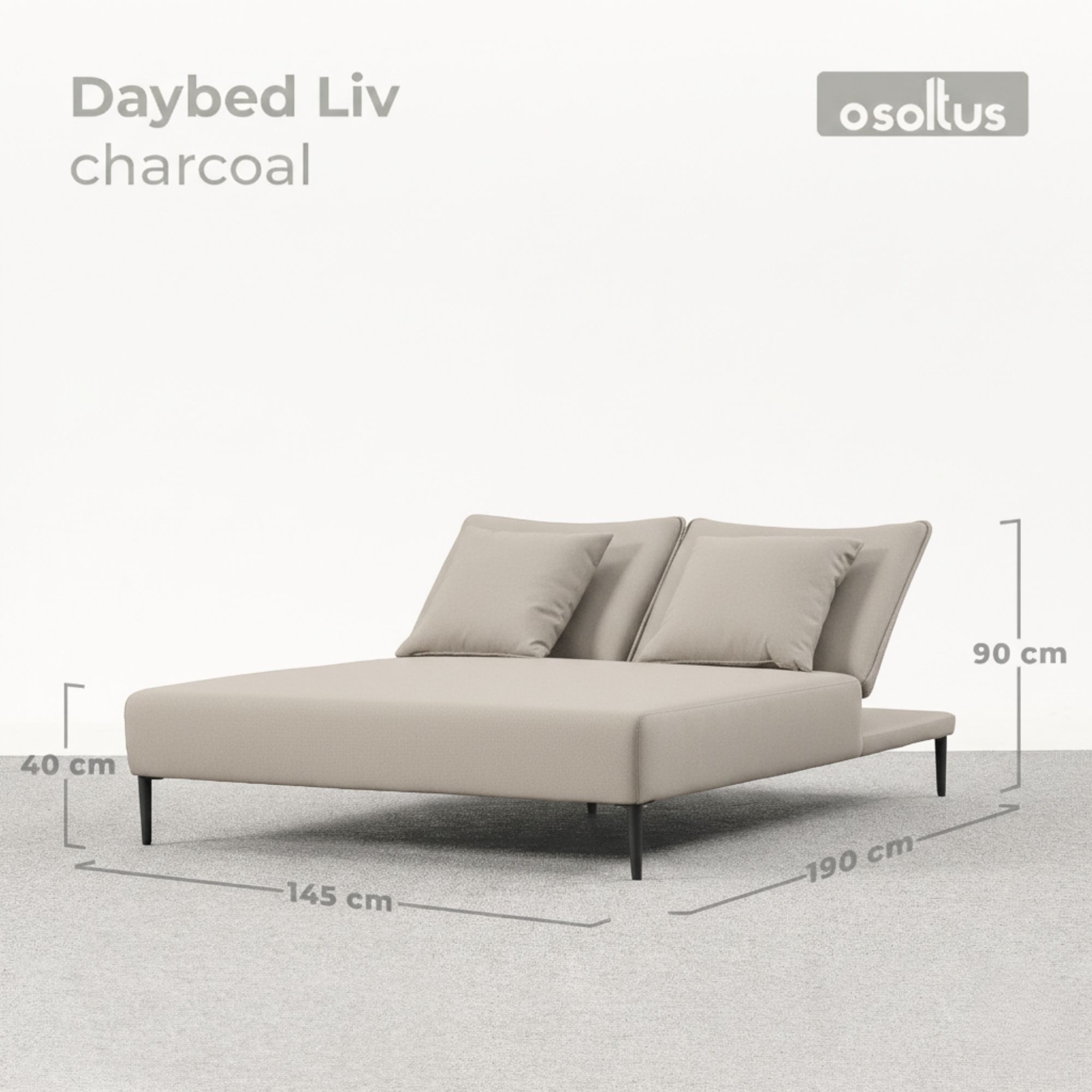 osoltus Wellnessliege osoltus LIV Premium Daybed Doppelliege Olefin Axroma 190 x 145 cm
