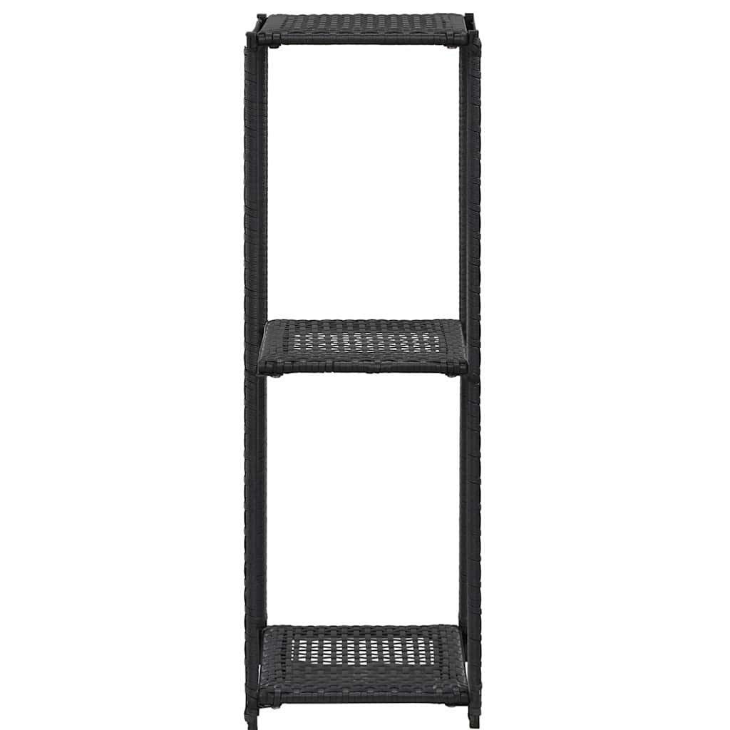vidaXL Bücherregal Regal Schwarz 30x30x90 cm Poly Rattan, 1-tlg.