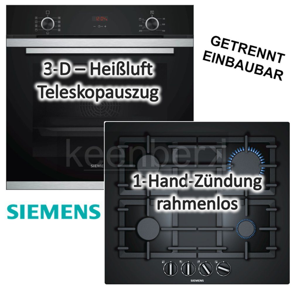 SIEMENS Backofen-Set HERDSET Siemens Backofen mit Gas-Kochfeld iQ500 autark  60 cm NEU