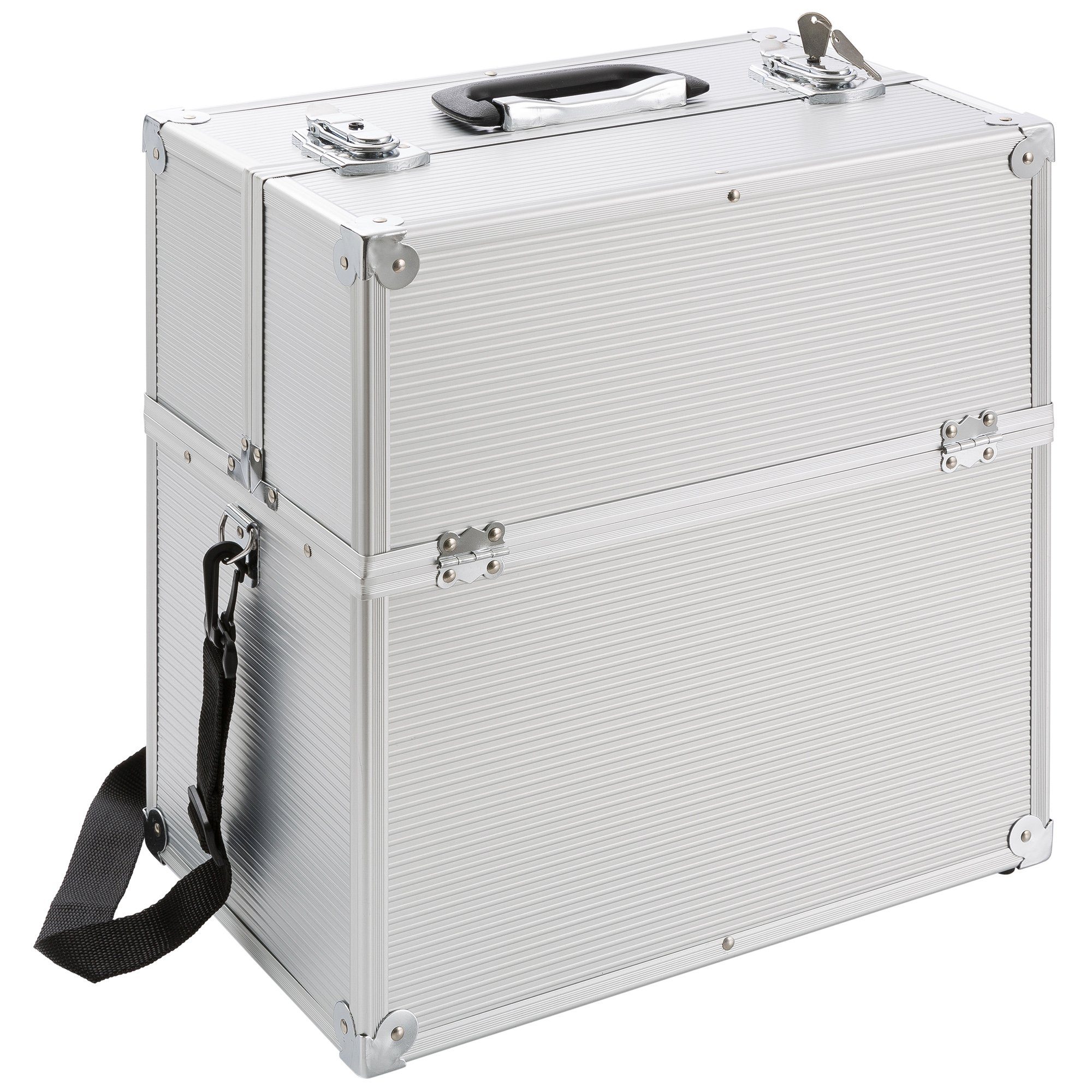 Arebos Kosmetikkoffer 26L, inkl. Tragegurt, Aluminium, günstig online kaufen