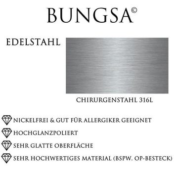 BUNGSA Ohrhänger-Set Ohrstecker mit Kettemanhänger am Verschluss Silber/Weiss aus Edelstahl (1 Paar (2 Stück), 2-tlg), Ohrschmuck Ohrringe
