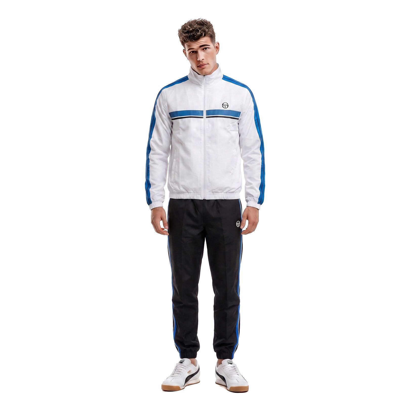 Sergio Tacchini Trainingsanzug Trainingsanzug Sergio Tacchini Agave (2-tlg., Jacke und Hose), Streifendetails