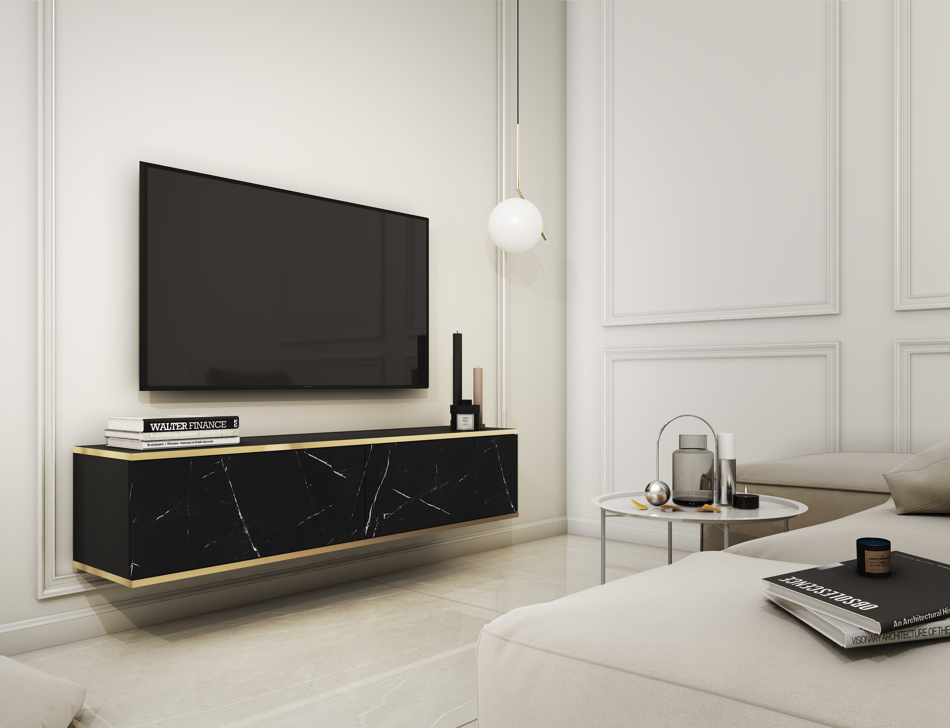 MOEBLO TV-Board Dayn RTV - 135 (Hängendes Lowboard mit Push-to-Open, TV-Sch günstig online kaufen