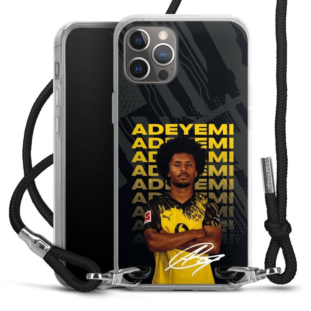 DeinDesign Handyhülle Borussia Dortmund Karim Adeyemi BVB Karim Adeyemi 25/26, Apple iPhone 12 Pro Handykette Hülle mit Band Case zum Umhängen