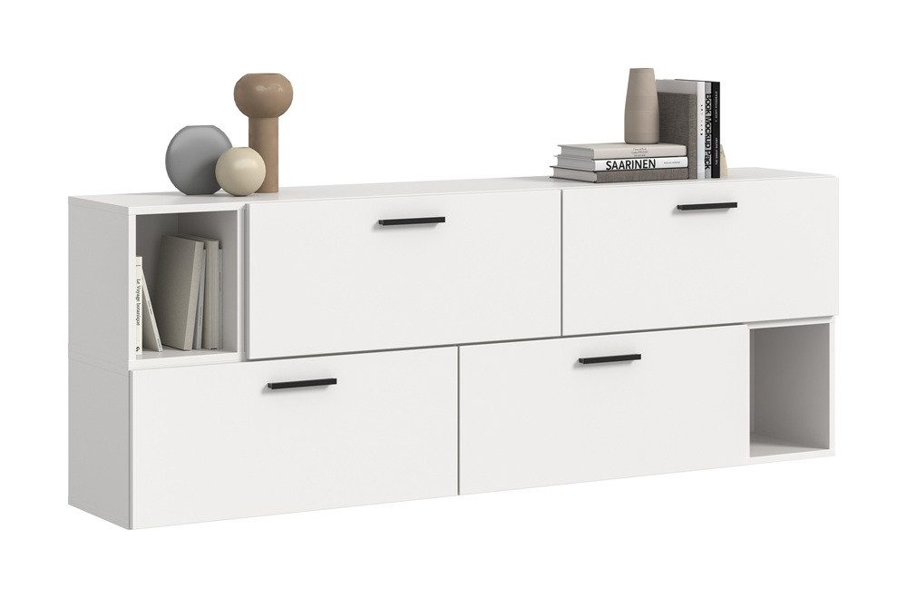 xonox.home Wohnwand Wohnkombination The One 1, 6-teilig, weiß ohne Beleuchtung, (2-St), Wohnkombination, modern