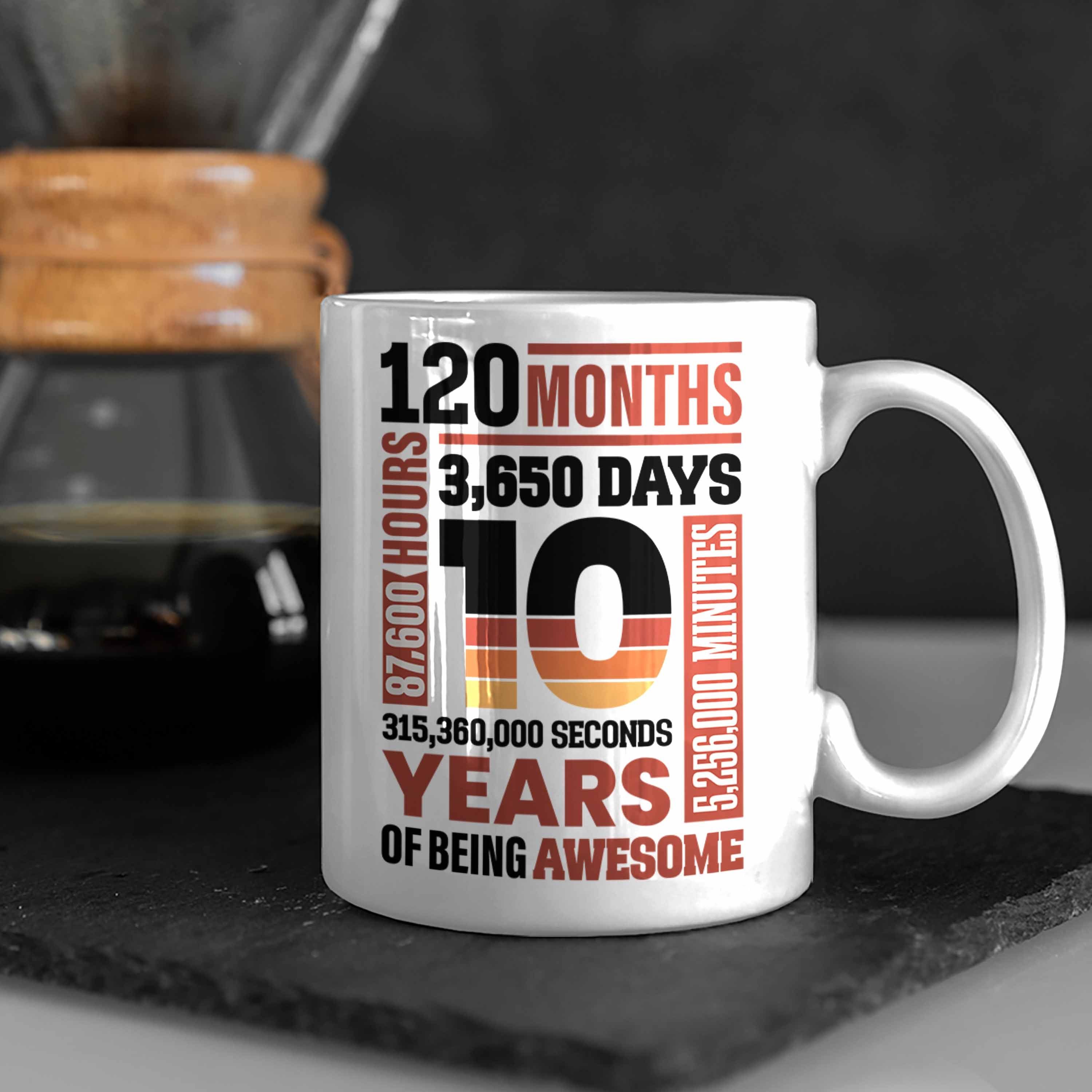 Trendation Geburtstag Jungs Weiss Alt Mädchen 10. Geburtstagsgeschenk 10 Geschenk Tasse Jahre Trendation - Tasse Idee