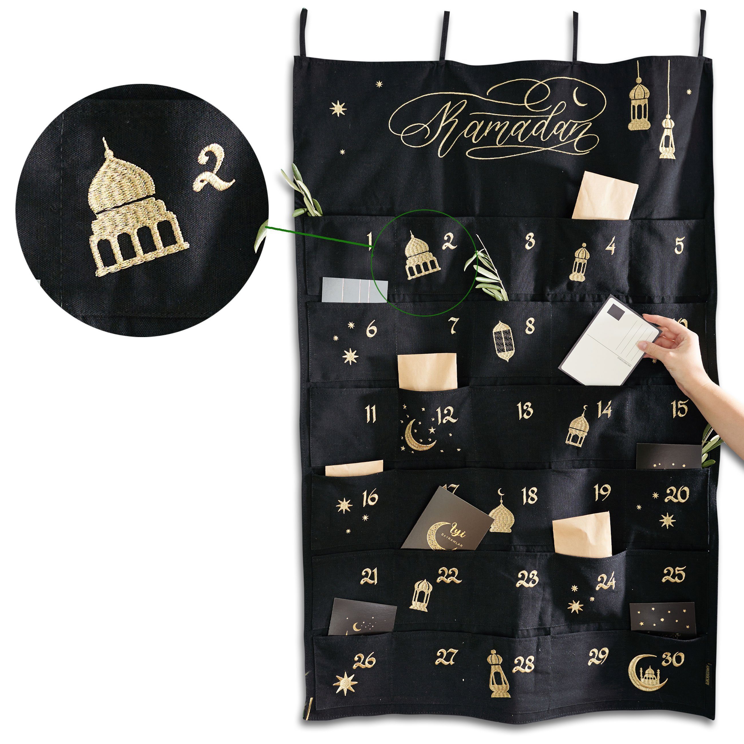 PAPIERDRACHEN Countdown Kalender Ramadan Wandkalender - zum Selbstbefüllen - Für Kinder und Erwachsene