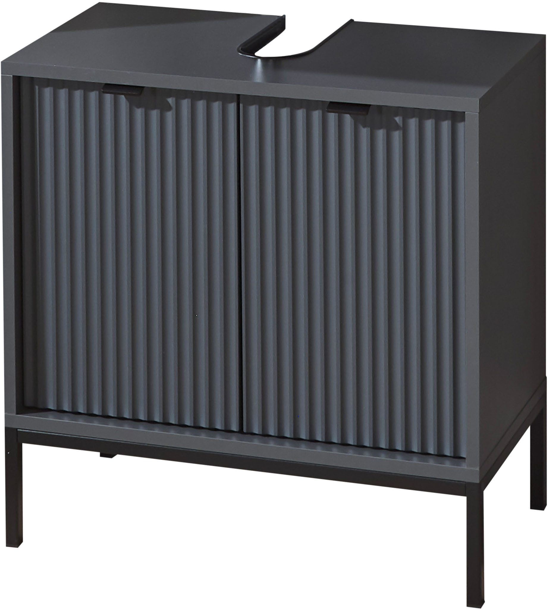BASIC by Balculina Waschbeckenunterschrank Lucera Waschbeckenunterschrank, Badezimmerschrank BxHxT 60x60x32 (1-St) Breite 60 cm, Tür L/R montierbar