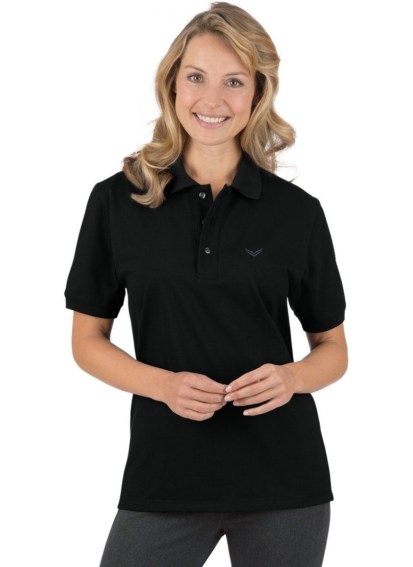 Trigema Poloshirt TRIGEMA Poloshirt Piqué-Qualität schwarz in