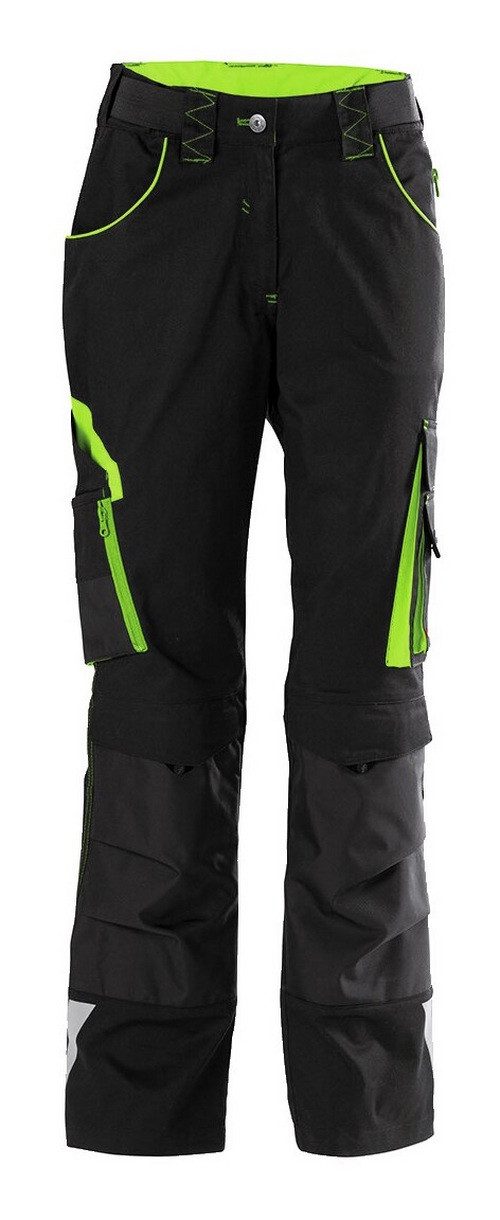 fortis Arbeitsbundhose Damen Bundhose twenty-four, schwarz/limegreen