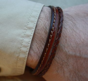 NAHLE Lederarmband Herren Leder Armband (1-tlg), aus Echtleder - mit Magnetverschluss für ein bequemes verschließen