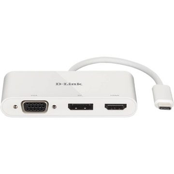 D-Link Laptop-Dockingstation 3‑In‑1 USB‑C Video Adapter mit HDMI & DisplayPort