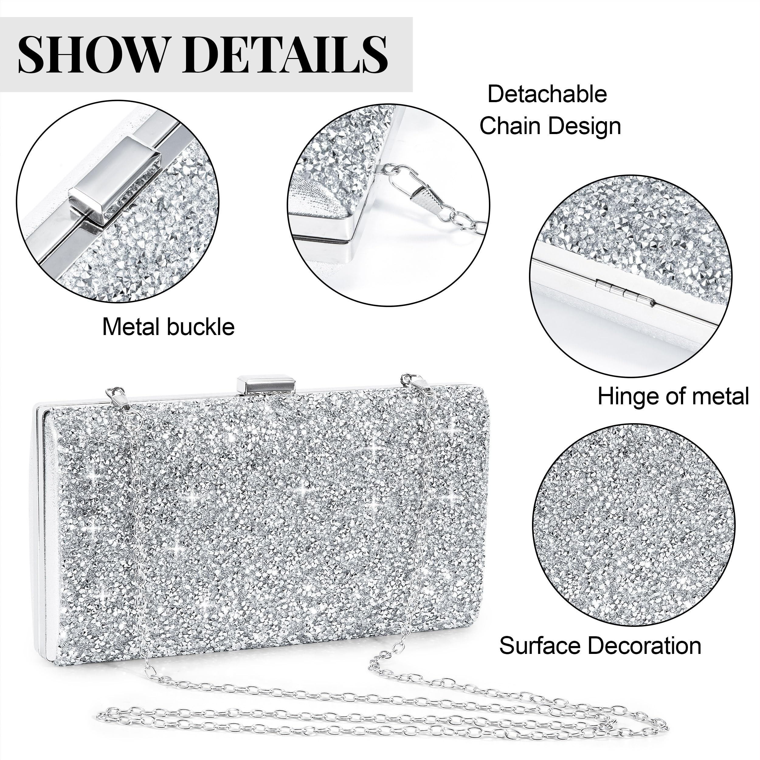 Cachito Schmuckset 3-teiliges Damen-Schmuckset, Hochzeitsschmuck-Set, Schmuckset mit Halskette, Armband und Abendtasche
