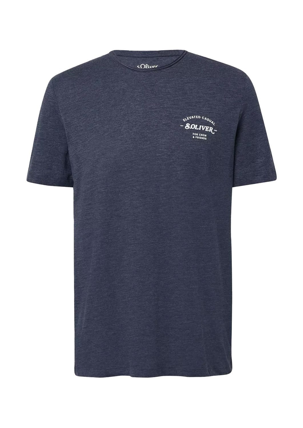 s.Oliver T-Shirt Basic Rundhals-Ausschnitt, mit Logo in klein oder groß auf der Brust