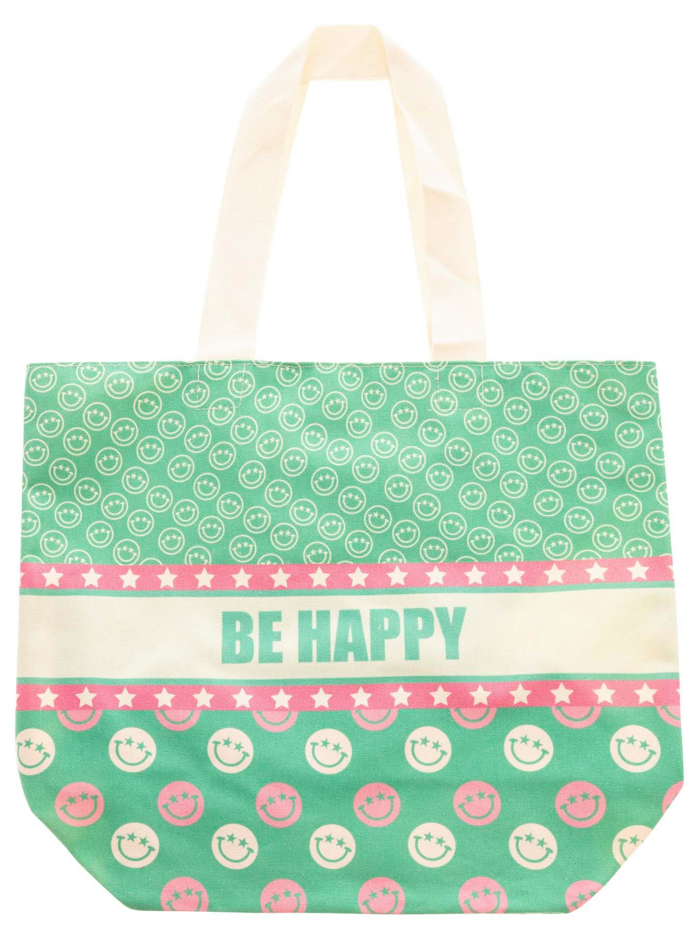 Zwillingsherz Tragetasche, Stofftasche mit Henkel, bunter Mustermix