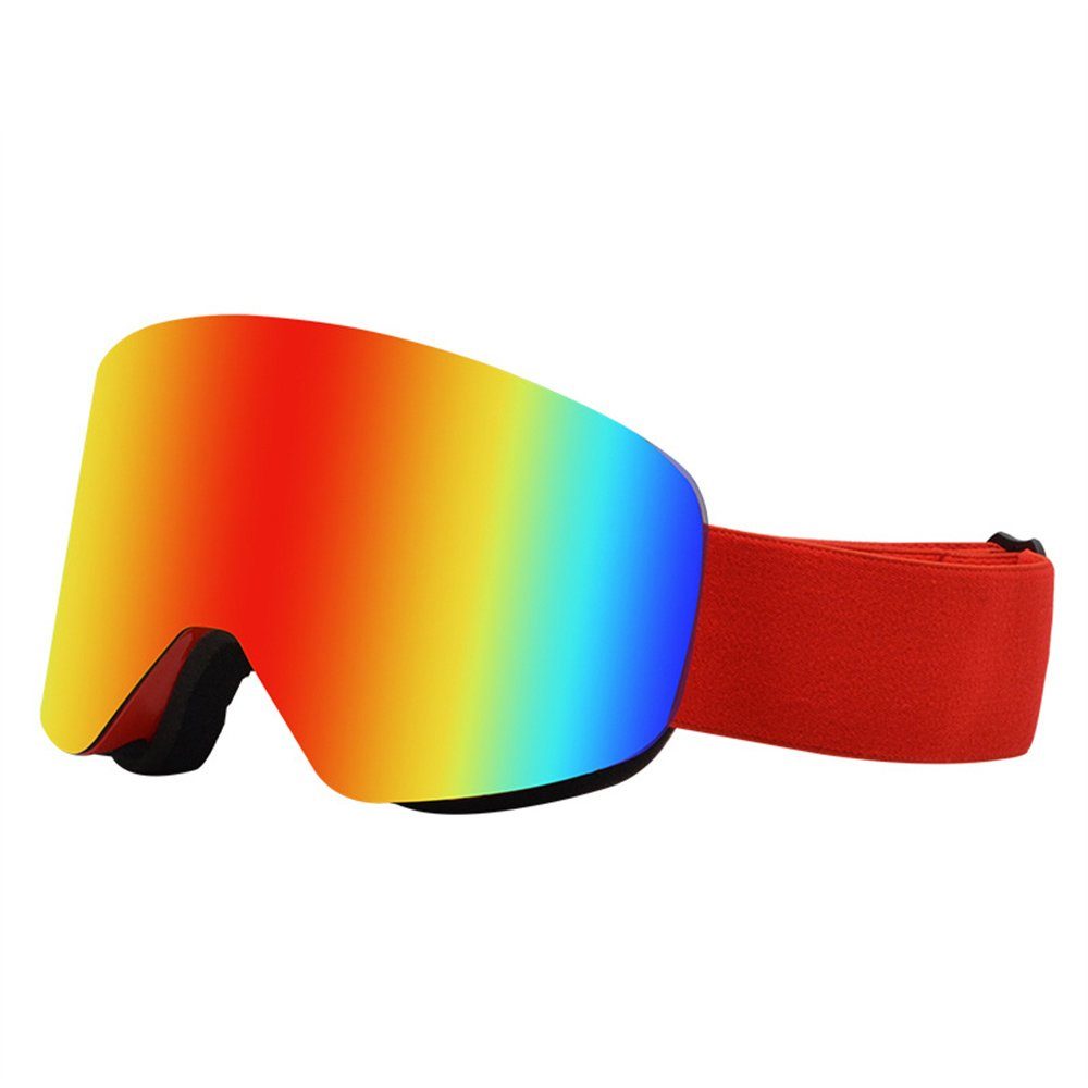 Dekorative Skibrille Skibrille, Kontrastverstärkende Skibrille Mit UV-Schutz Für Erwachsene, (1-St), UV Schutz, mit praktischer Anti-Beschlag-Beschichtung rot