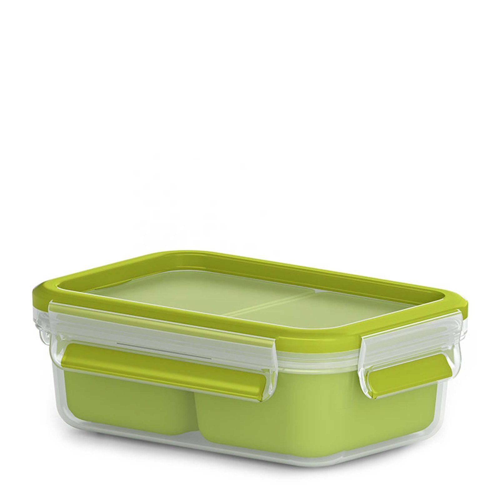 Emsa 2 Frischhaltedose Clip Einsätzen (3-tlg) Snackbox mit Go, Grün Kunststoff,