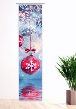 Schiebegardine Weihnachten in blau - HxB 260x60 cm - B-line, gardinen-for-life